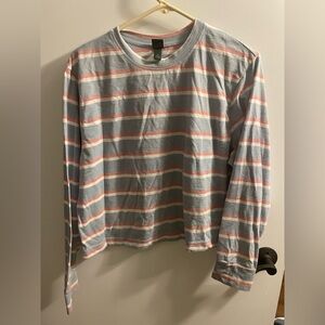 Size M Wild Fable cropped long sleeve striped shirt